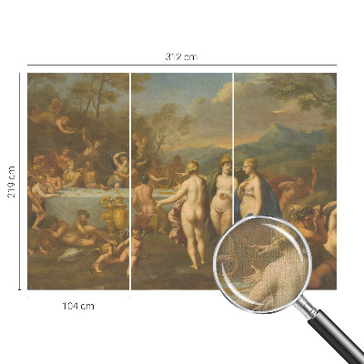 3D photo wallpaper mural with an ancient feast motif