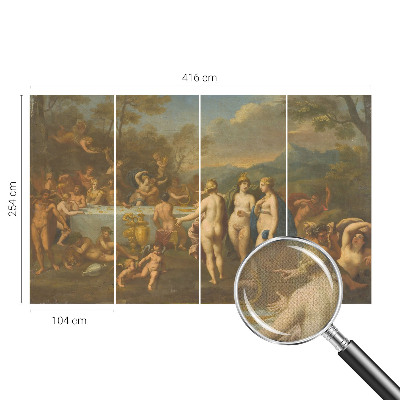 3D photo wallpaper mural with an ancient feast motif