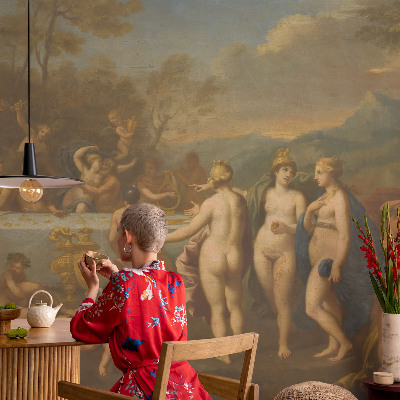 3D photo wallpaper mural with an ancient feast motif