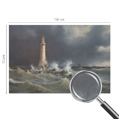 Nursery wall mural with a sea storm motif