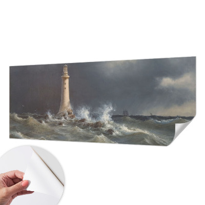 Nursery wall mural with a sea storm motif