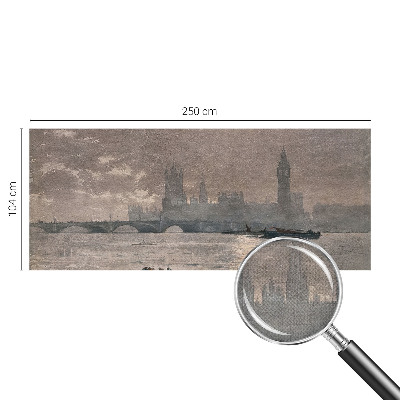 Peel and stick wallpaper mural with a night city panorama