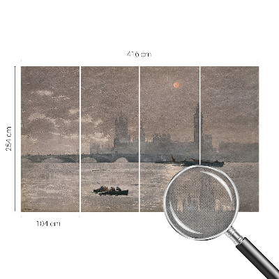 Peel and stick wallpaper mural with a night city panorama