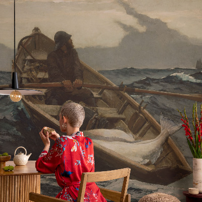 Self-adhesive photo wallpaper featuring a fisherman at sea