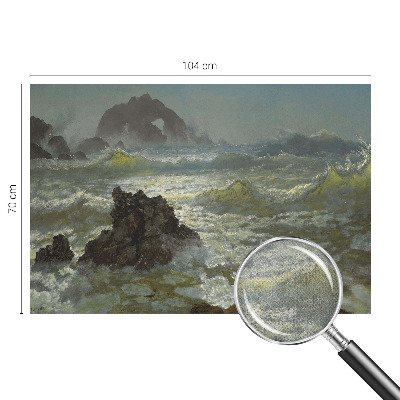 Stick-on wall mural with a stormy sea design