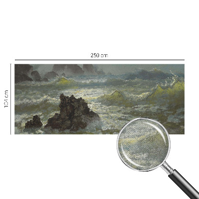 Stick-on wall mural with a stormy sea design