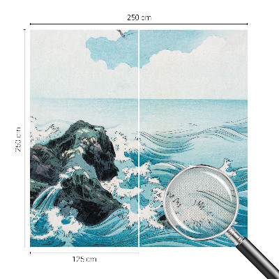 Removable wall mural featuring a sea scene