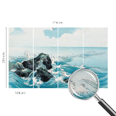 Removable wall mural featuring a sea scene