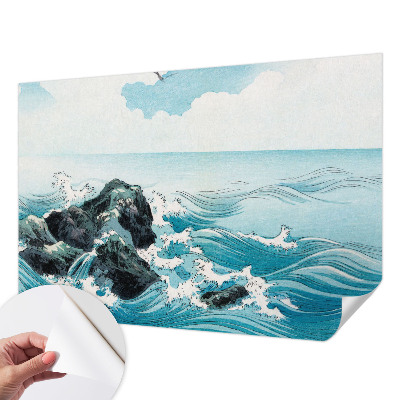 Removable wall mural featuring a sea scene