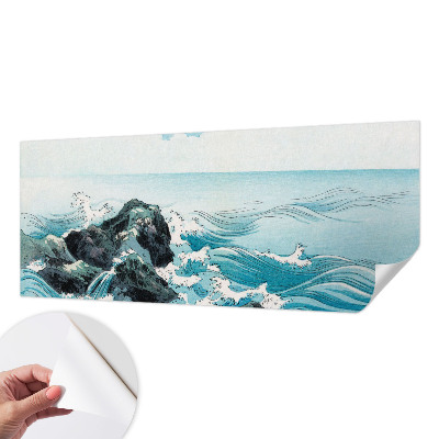 Removable wall mural featuring a sea scene