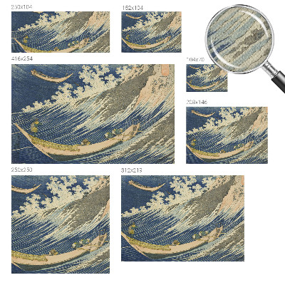 Removable wall mural wallpaper with a sea waves design