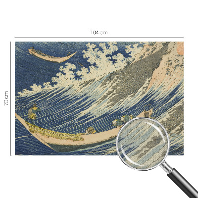 Removable wall mural wallpaper with a sea waves design