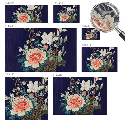 Peel and stick wall mural for living room with a floral basket design