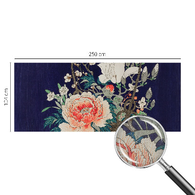 Peel and stick wall mural for living room with a floral basket design