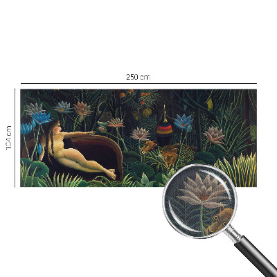 Peel and stick wall mural for bedroom with an exotic jungle design