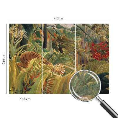 3D wall mural with an exotic tiger motif