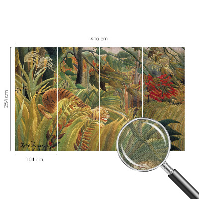 3D wall mural with an exotic tiger motif