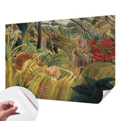 3D wall mural with an exotic tiger motif