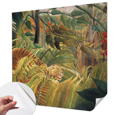 3D wall mural with an exotic tiger motif
