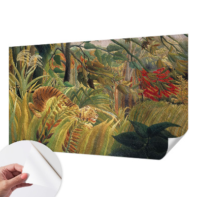 3D wall mural with an exotic tiger motif