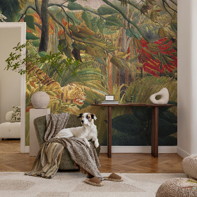 3D wall mural with an exotic tiger motif