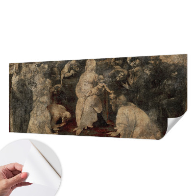 Peel and stick wall mural for kids' room with a whimsical spiritual meeting illustration