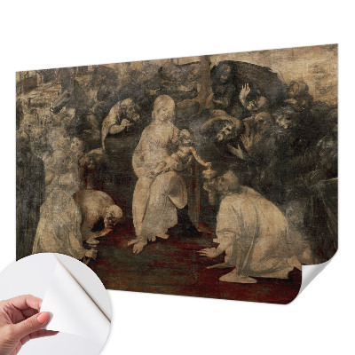 Peel and stick wall mural for kids' room with a whimsical spiritual meeting illustration