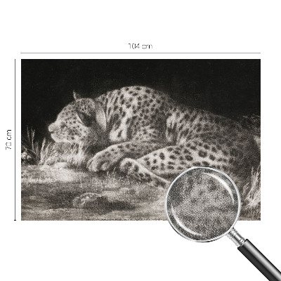 3D photo wallpaper mural with a resting leopard motif
