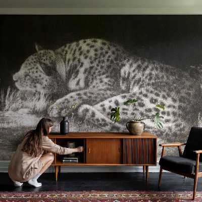 3D photo wallpaper mural Leopard resting