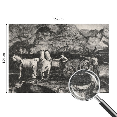 Children's wall mural featuring a village scene