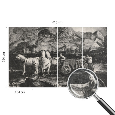 Children's wall mural Village scene