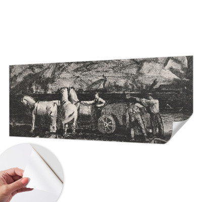 Children's wall mural Village scene