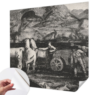 Children's wall mural Village scene