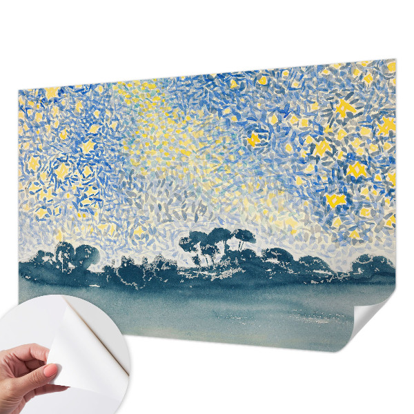 Baby room wall mural with a star abstraction design