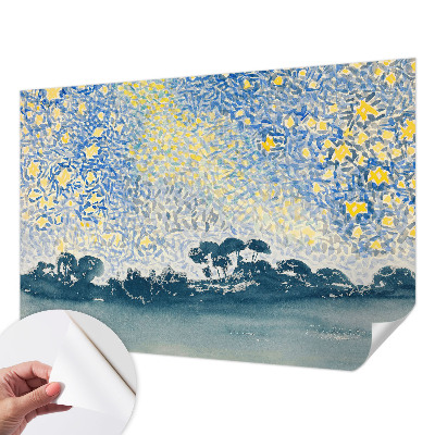 Baby room wall mural with a star abstraction design