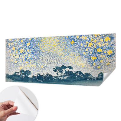 Baby room wall mural with a star abstraction design