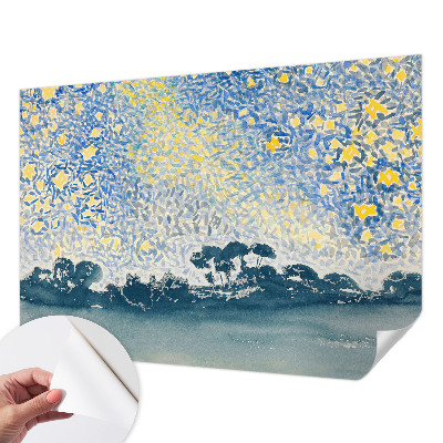 Baby room wall mural with a star abstraction design