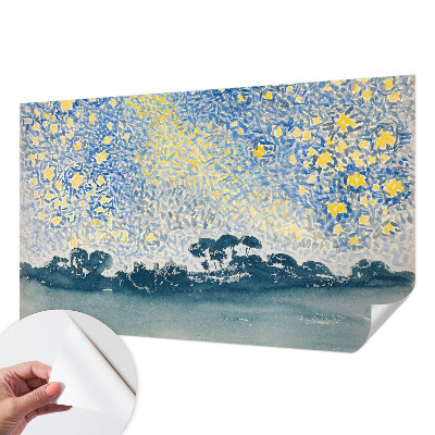 Baby room wall mural with a star abstraction design