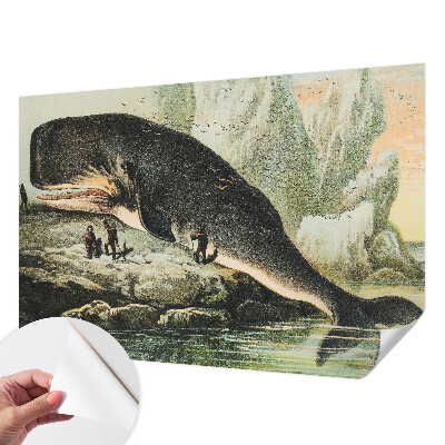 Peel and stick wall mural with a sea gigantism design