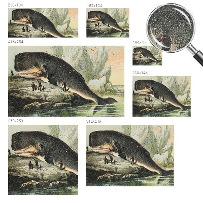 Peel and stick wall mural with a sea gigantism design