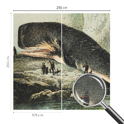 Peel and stick wall mural with a sea gigantism design