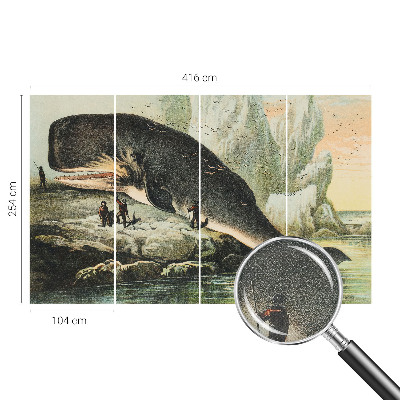 Peel and stick wall mural with a sea gigantism design