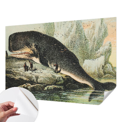 Peel and stick wall mural with a sea gigantism design