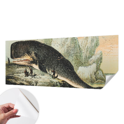 Peel and stick wall mural with a sea gigantism design