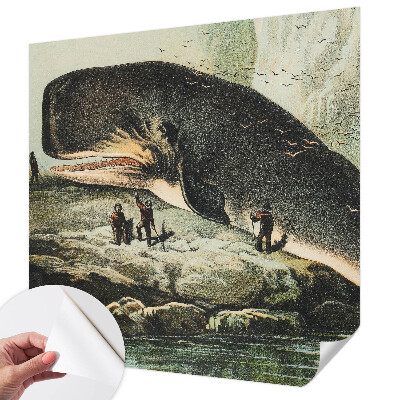 Peel and stick wall mural with a sea gigantism design