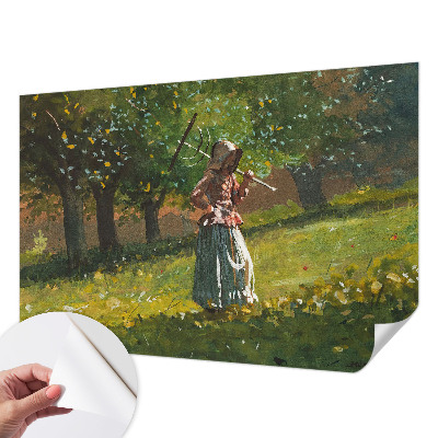Peel and stick wallpaper mural featuring an autumn afternoon scene
