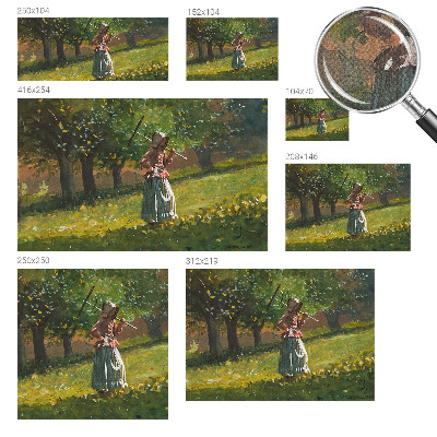 Peel and stick wallpaper mural featuring an autumn afternoon scene