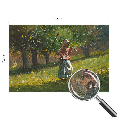 Peel and stick wallpaper mural featuring an autumn afternoon scene