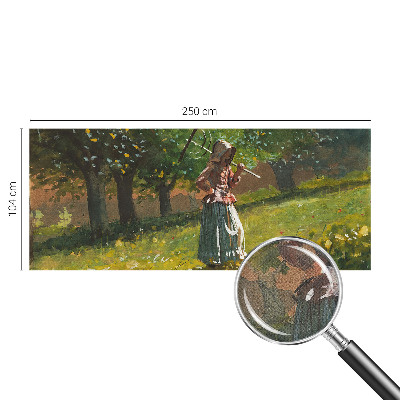 Peel and stick wallpaper mural featuring an autumn afternoon scene