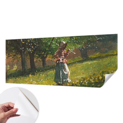 Peel and stick wallpaper mural featuring an autumn afternoon scene